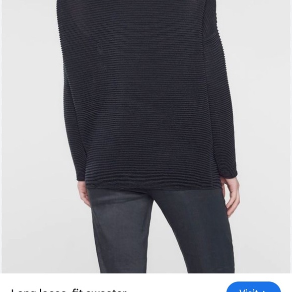 Designer - Sarah Pacini Charcoal Ribbed Knit Top - Picture 2 of 5